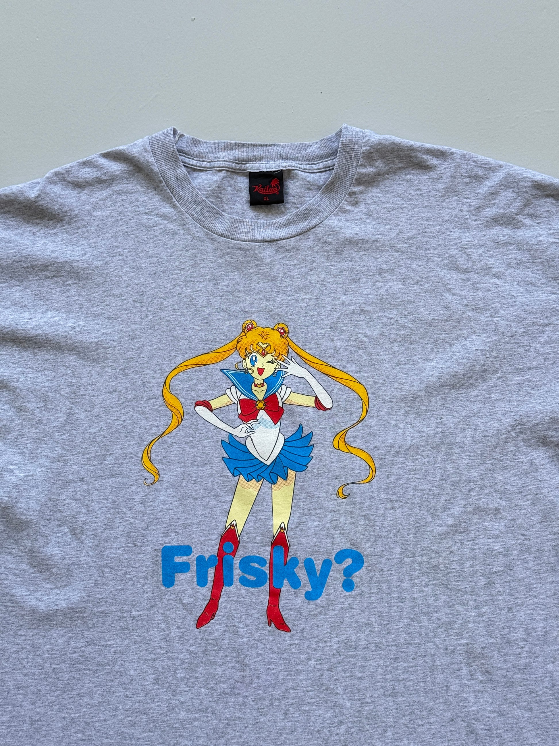 Grey Sailor Moon Frisky 90's Vintage Rare Single Stitch Graphic T-Shirt - XL