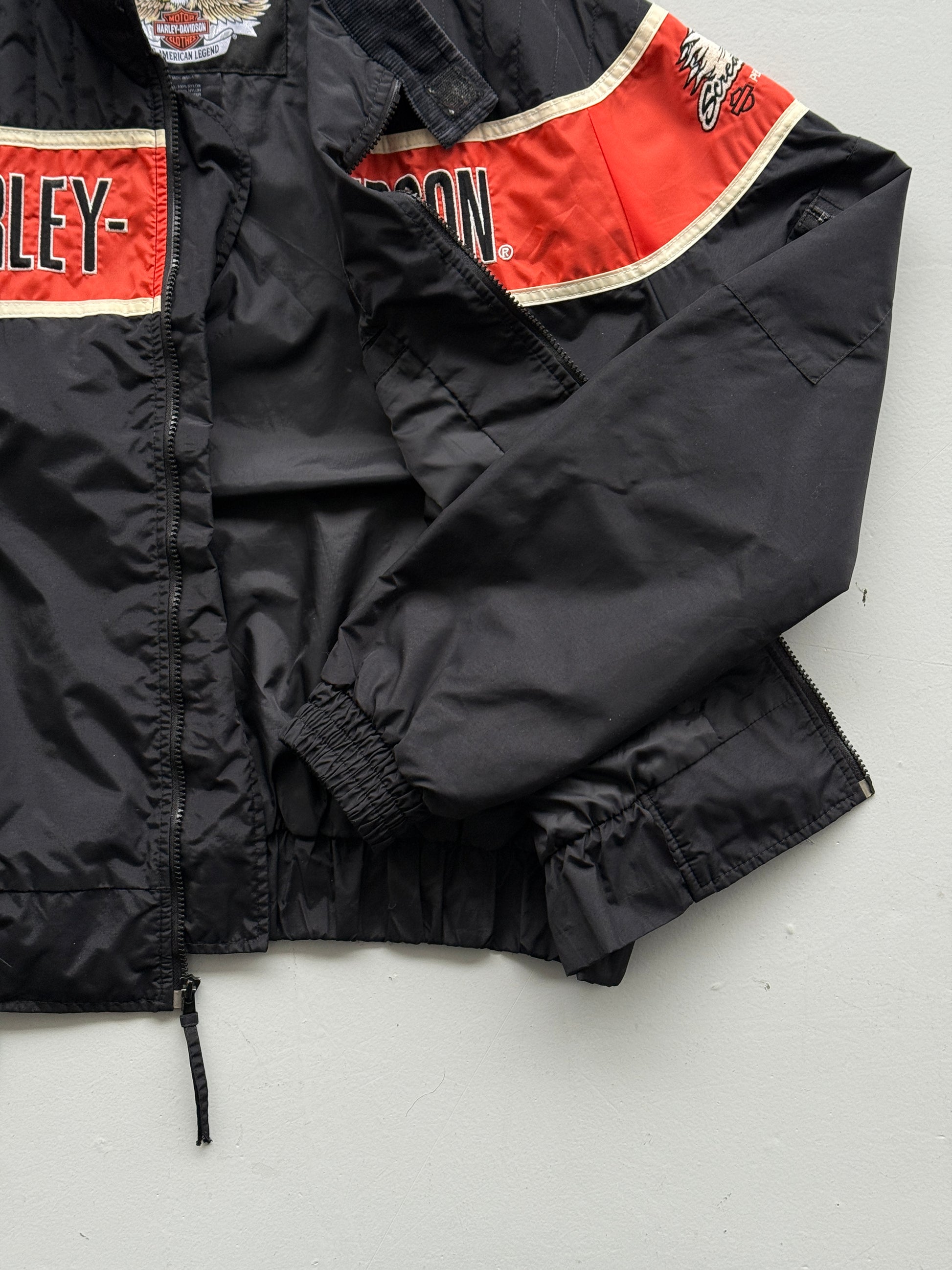 Black Harley Davidson 00's Screamin Eagle Vintage Made in USA Biker Jacket - XL