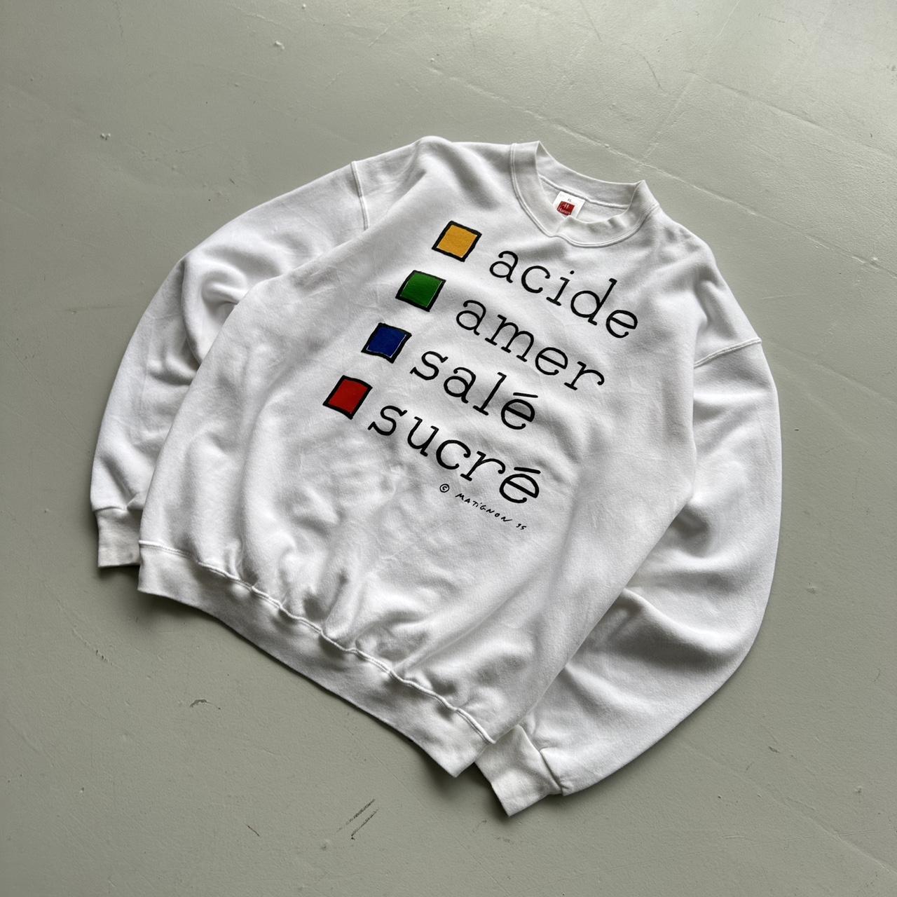 White French Sour Bitter Salty Sweet Cooking 90’s Vintage Graphic Sweatshirt - XL