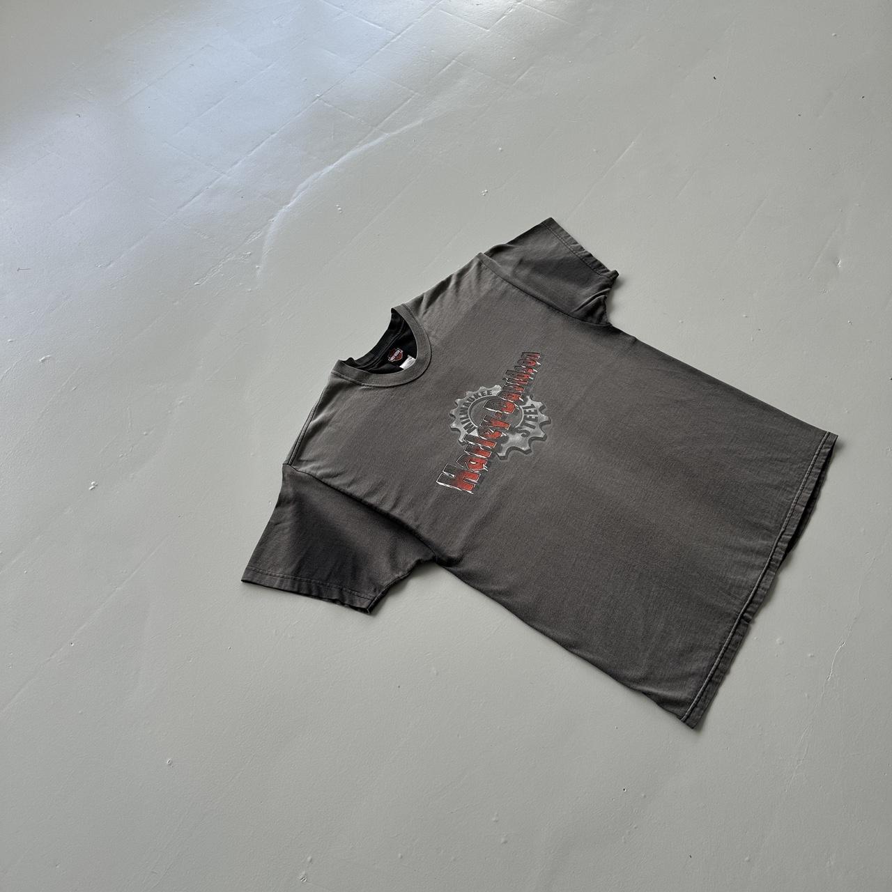 Black Faded Harley Davidson Biker Vintage 00's Graphic T-shirt - XL