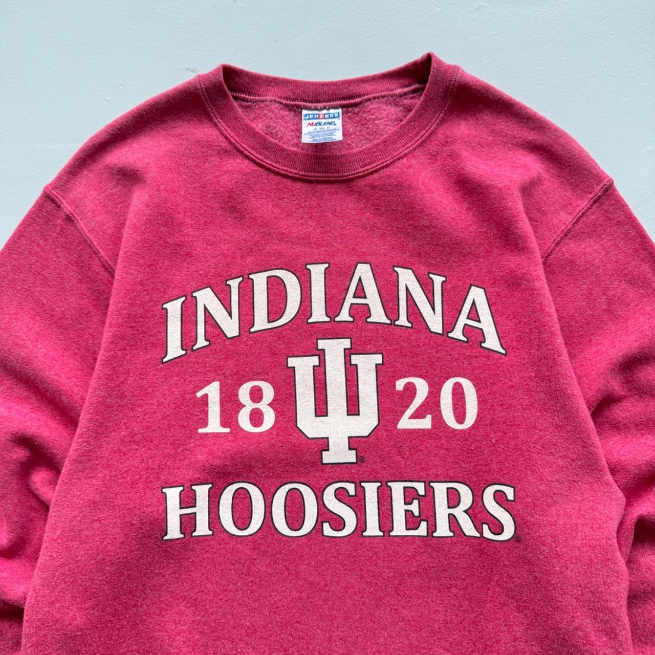Red Pink Indiana Hoosiers 00’s Raglan Vintage Graphic Sweatshirt - Small