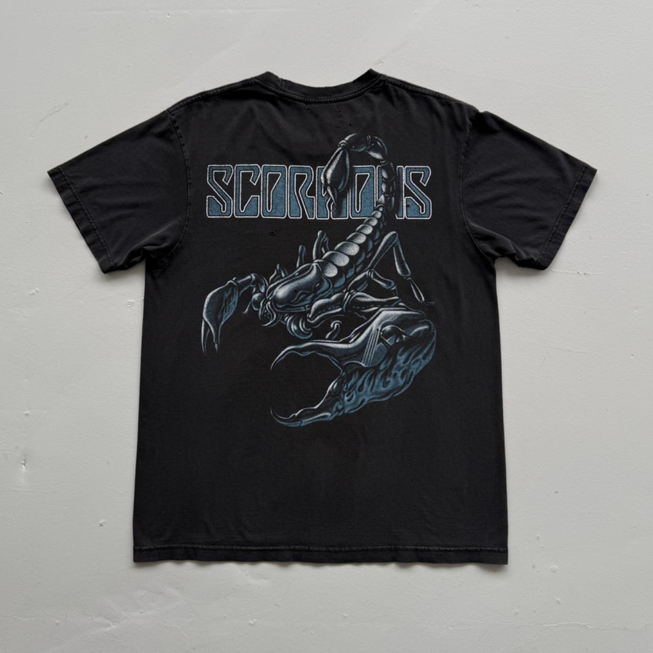 Black Heavy Metal Scorpions 90s Vintage Graphic T-Shirt - Large