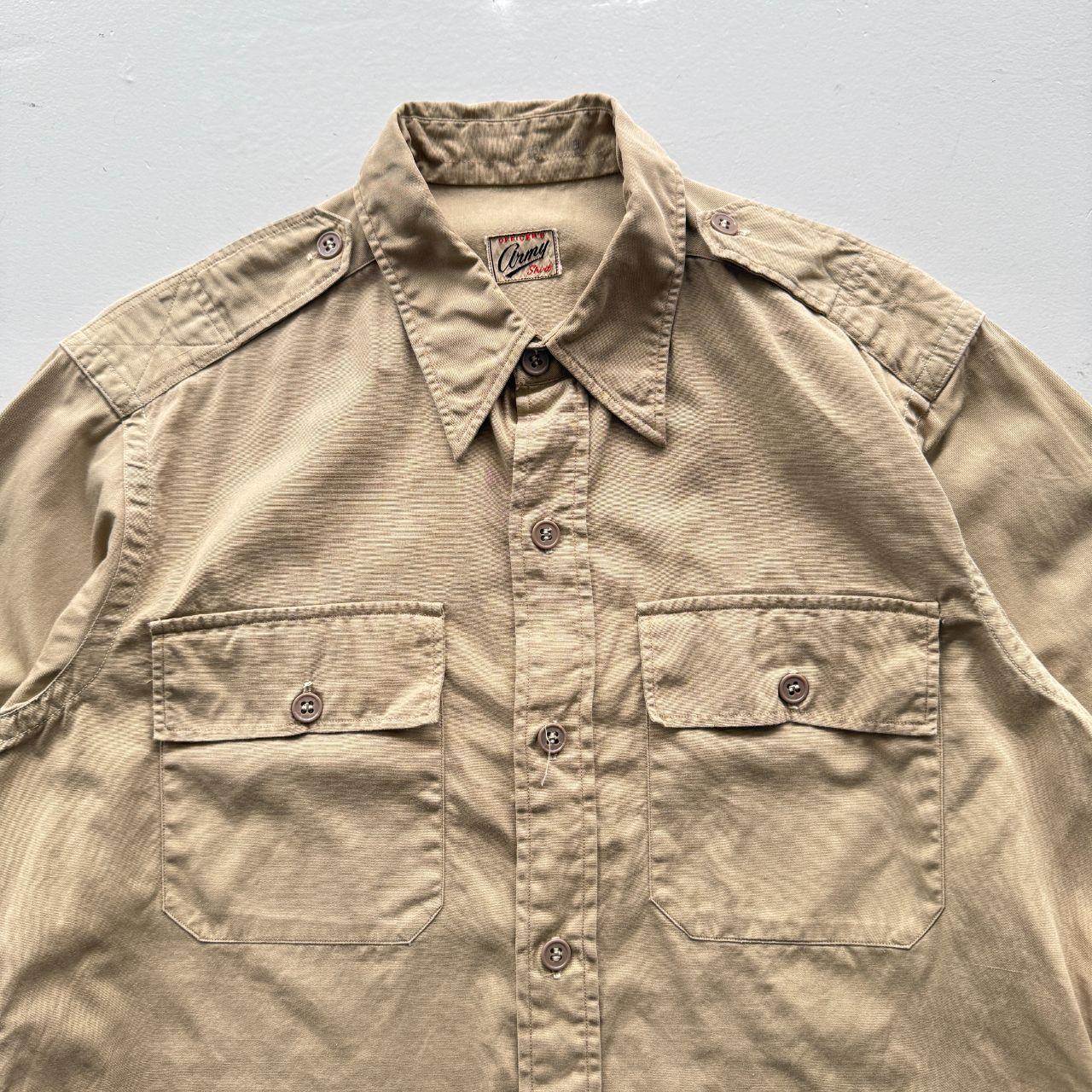 Cream US Army Sanforized 1950s Vintage Shirt - Small