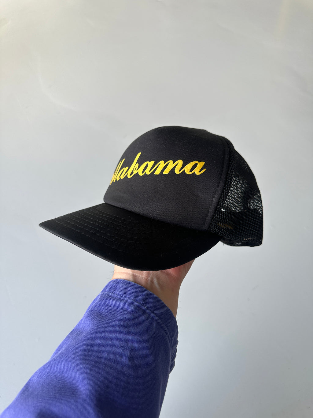 Black Vintage SnapBack Trucker Cap Foam & Mesh Alabama Script