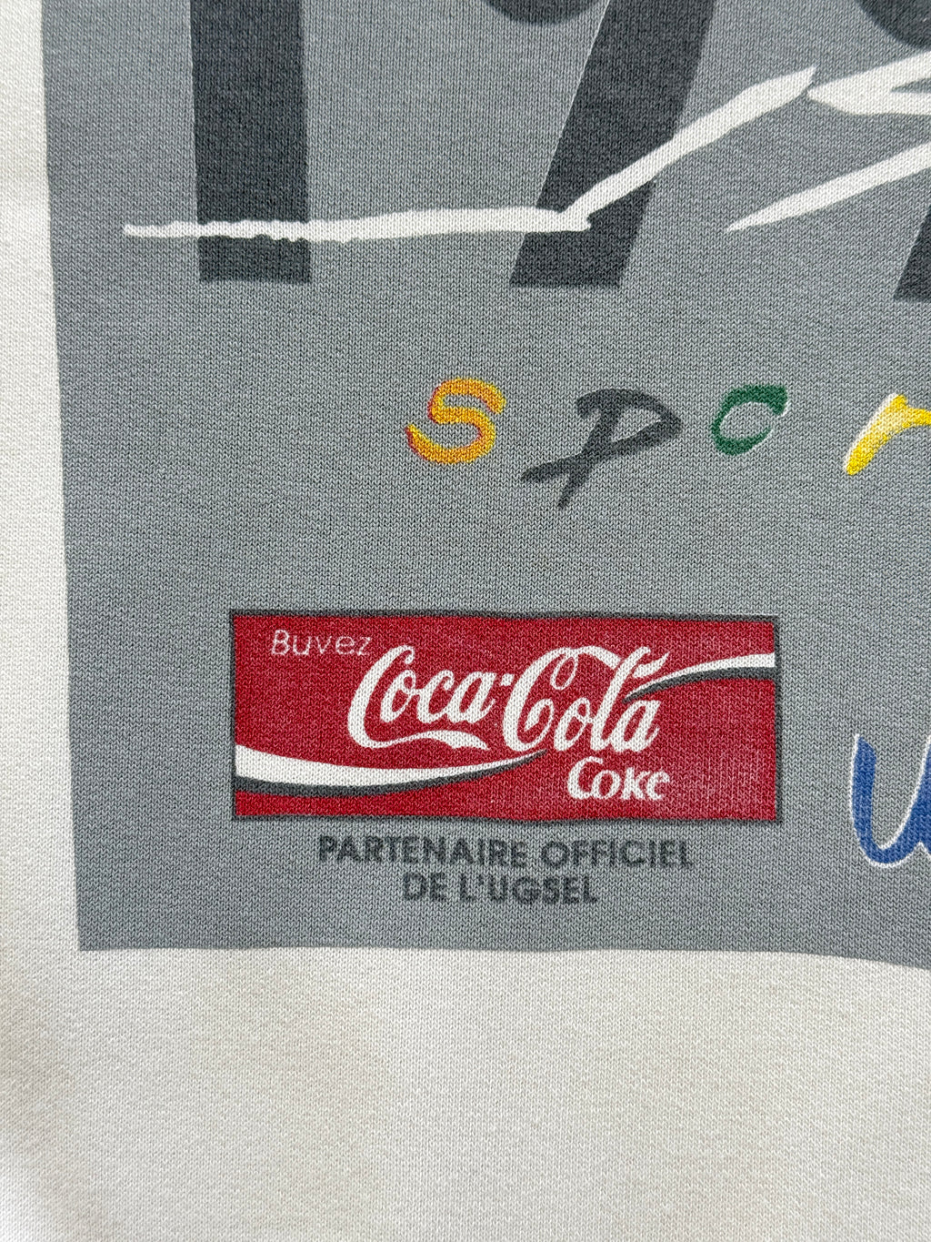 White Coca Cola 90's Vintage Graphic Running Sweatshirt Jumper - Medium