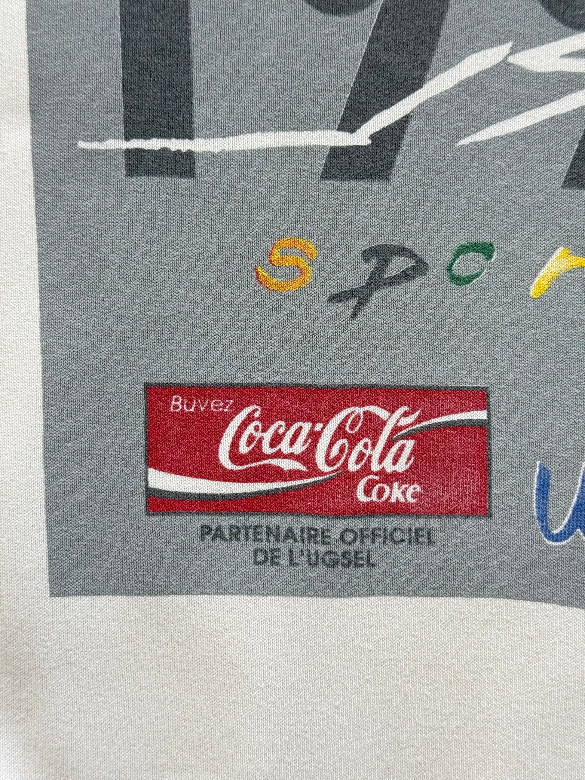 White Coca Cola 90's Vintage Graphic Running Sweatshirt Jumper - Medium