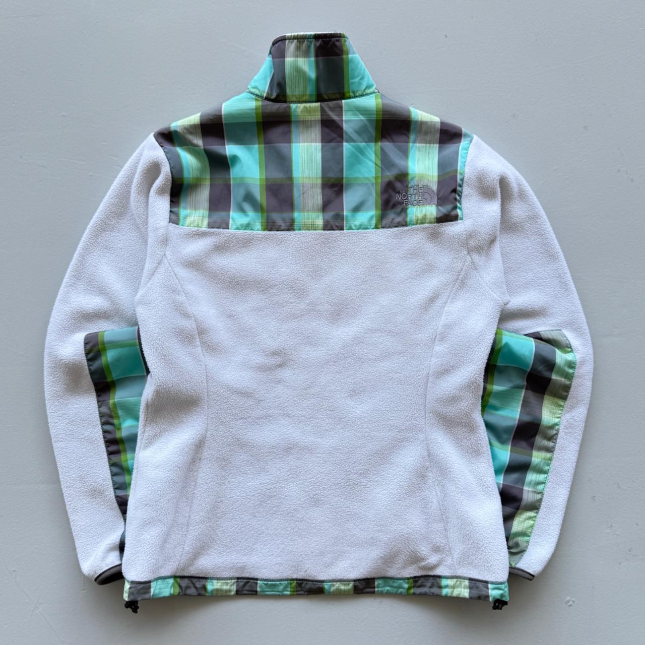 White Plaid Noth Face 00's Y2K Zip-Up Fleece - Womens Small