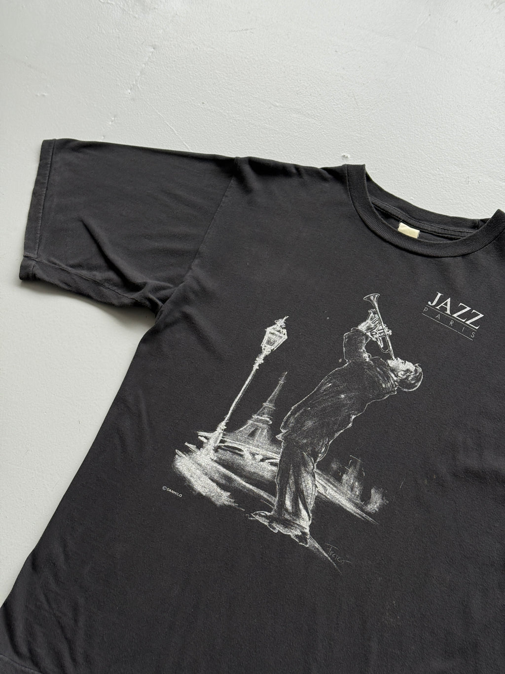 Black Jazz Paris 90's Vintage Single Stitch T-Shirt - Medium