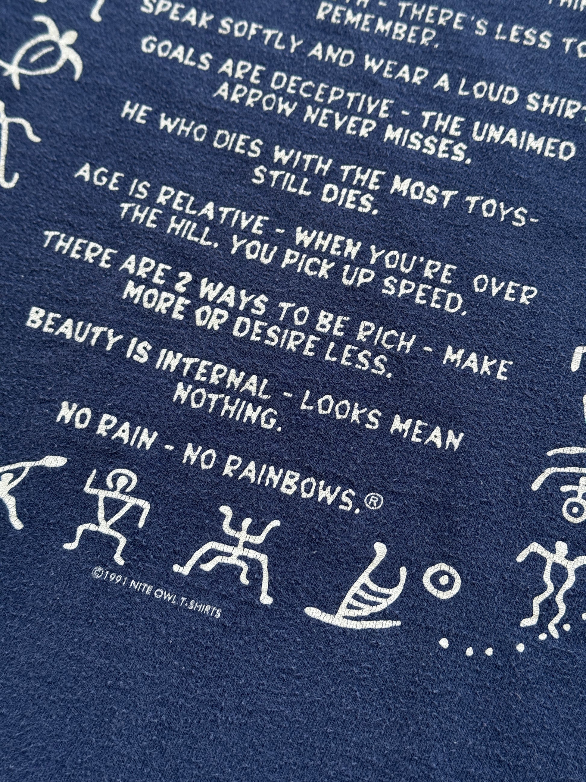 Navy Blue Hawaii 00's Vintage Tourist Graphic T-Shirt - Large