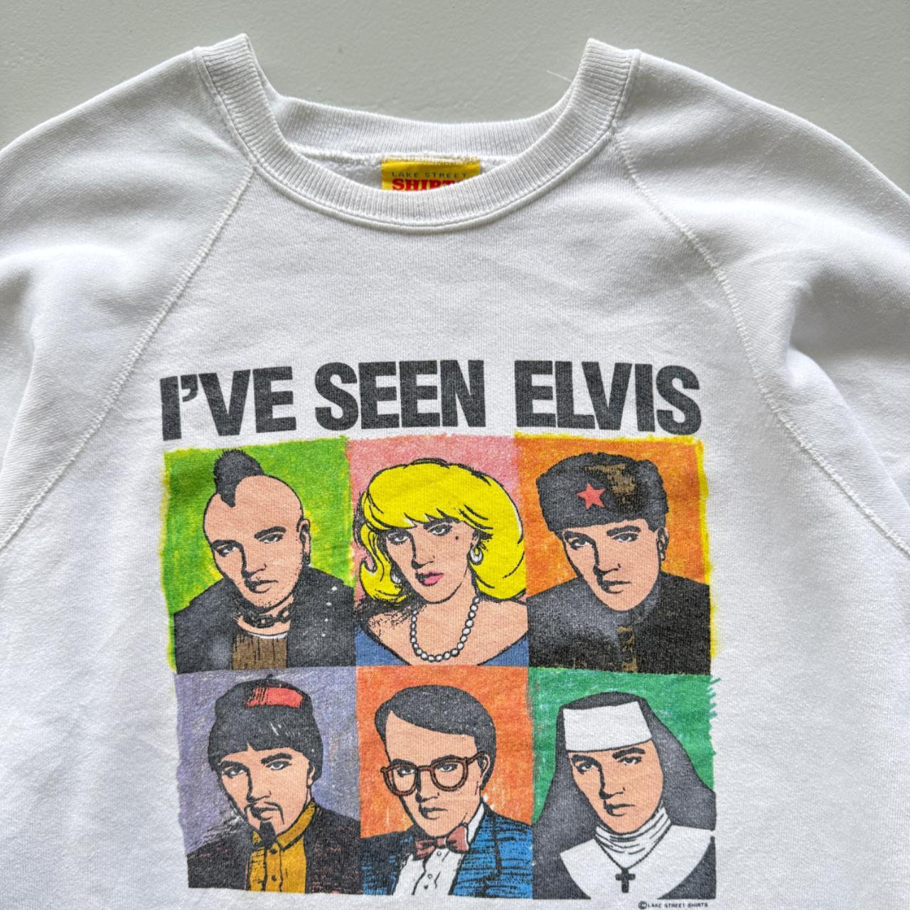 White I've Seen Elvis 90’s Vintage Graphic Sweatshirt - Large