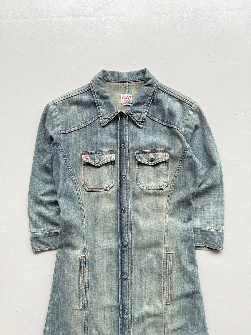 Light Blue Kocca 00's Vintage Y2K Maxi Denim Dress - Small