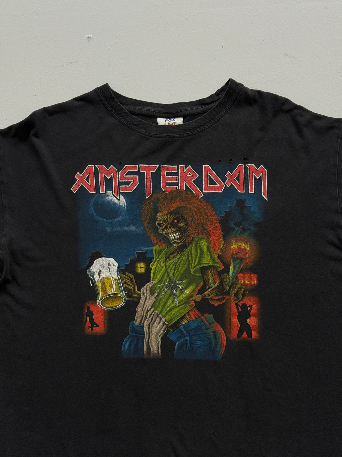Black Amsterdam Iron Maiden 2000's Vintage Graphic T-Shirt - Large