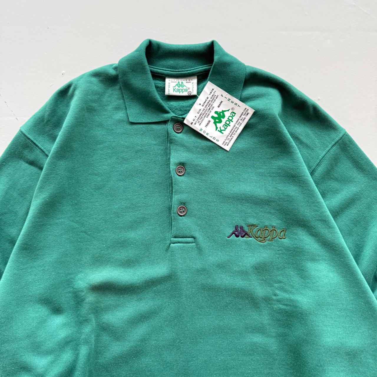 Green Kappa 90's Deadstock Polo Sweatshirt - XL