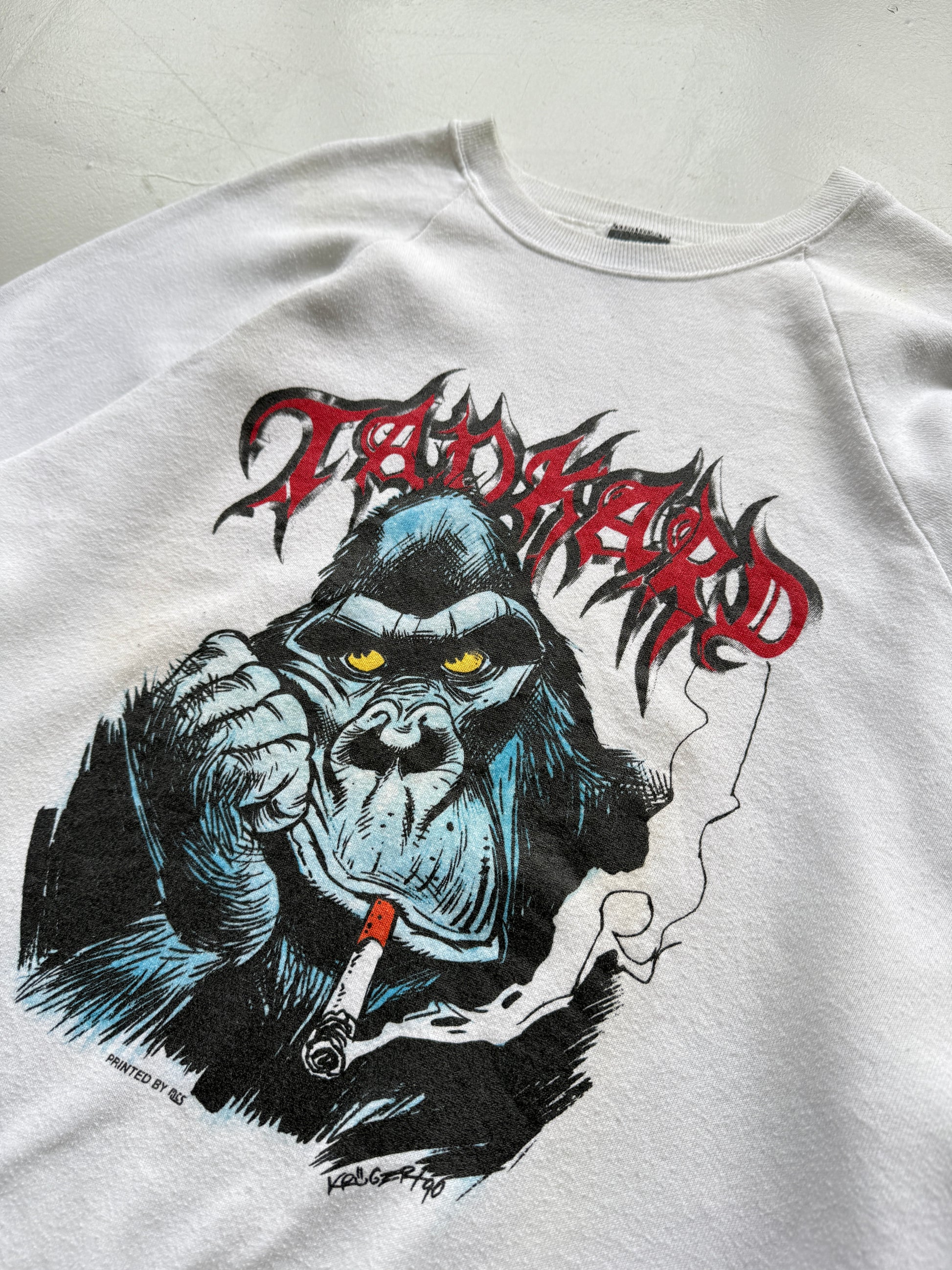 White Rare Tankard Metal Band Vintage Sweatshirt 90's Crewneck - Large