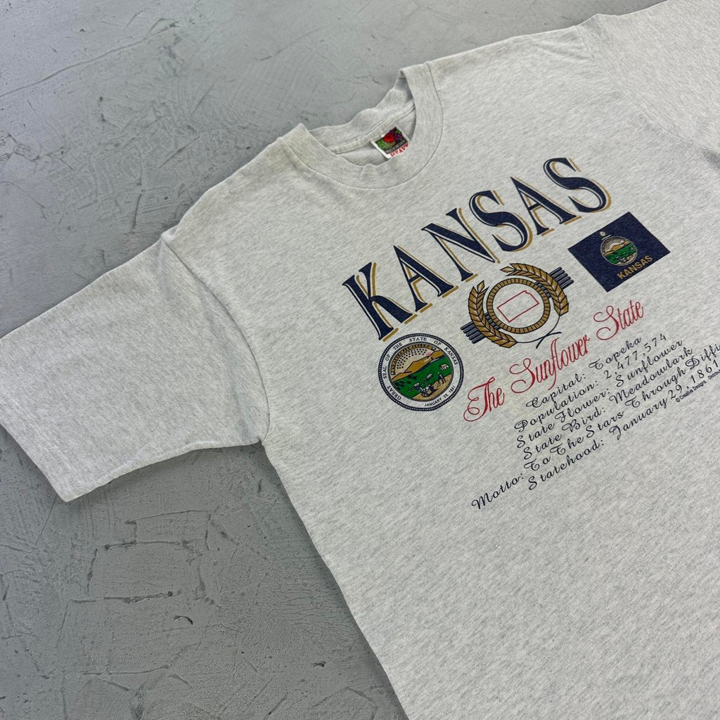 KANSAS Vintage 90s Grey Tourist T-shirt - Medium