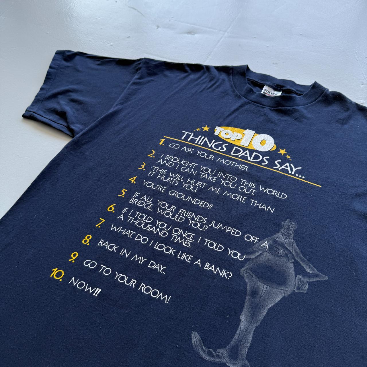 Navy Blue Dad Slogan Vintage 90s T-shirt - 2XL