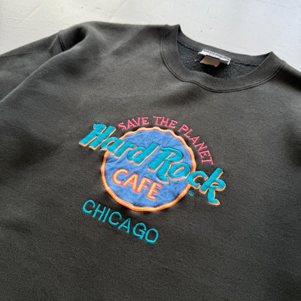 Faded Black Hard Rock Cafe 90’s Vintage Graphic Sweatshirt - Medium
