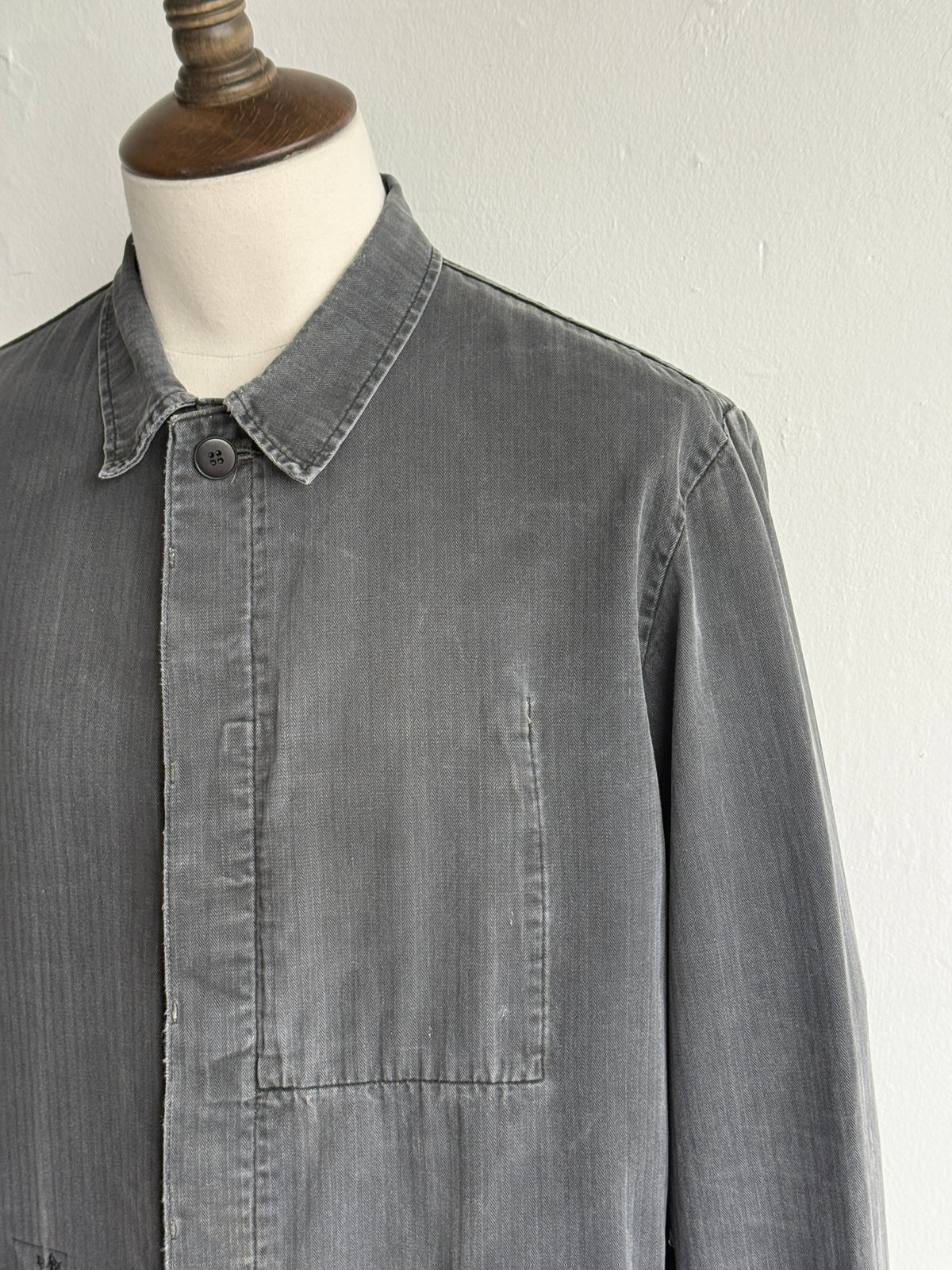 Grey Herringbone 70's Vintage Marquardt & Schulz Chore Jacket CH553 - Medium