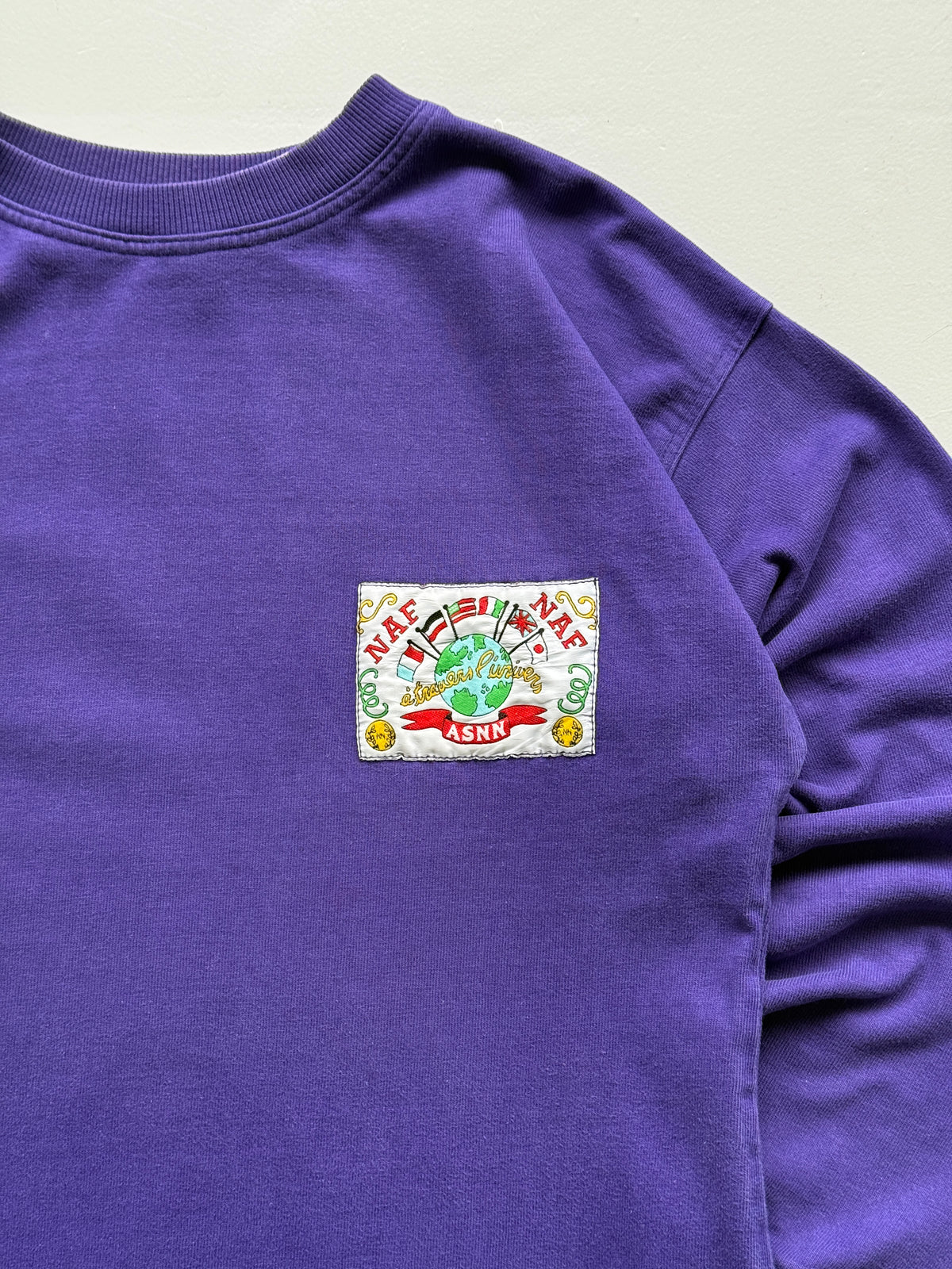 Naf Naf Purple Made in Paris 90's Vintage Sweatshirt - Medium
