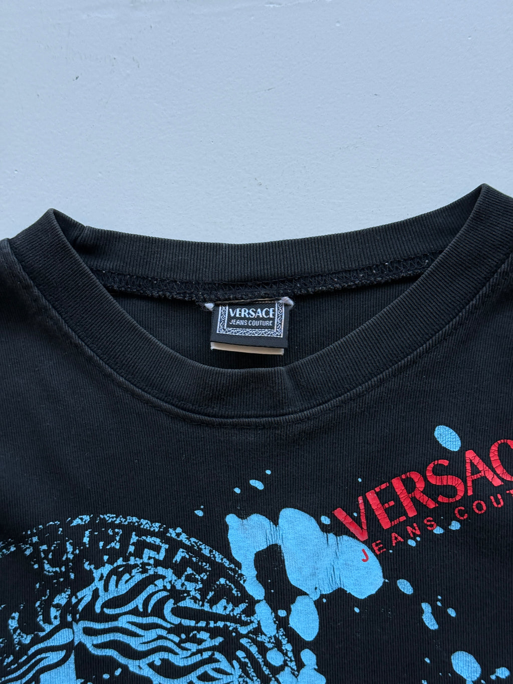 Black Versace 00's Vintage Womens Long Sleeve T-Shirt - UK 10