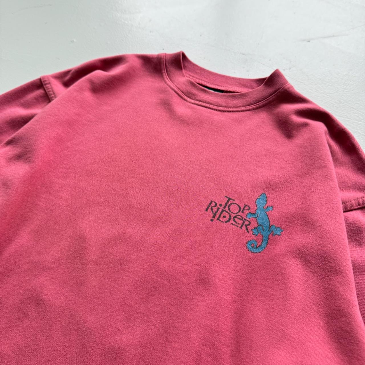Pink Top Rider 80’s Vintage Tribal Graphic Surf Sweatshirt - Large