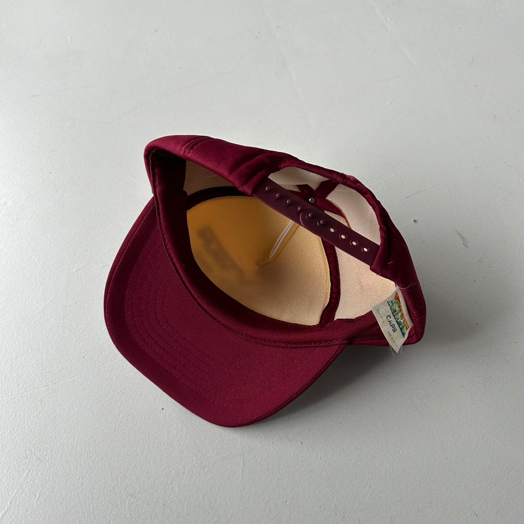 Burgundy Red Bar V Van Mesh and Foam Trucker SnapBack Cap