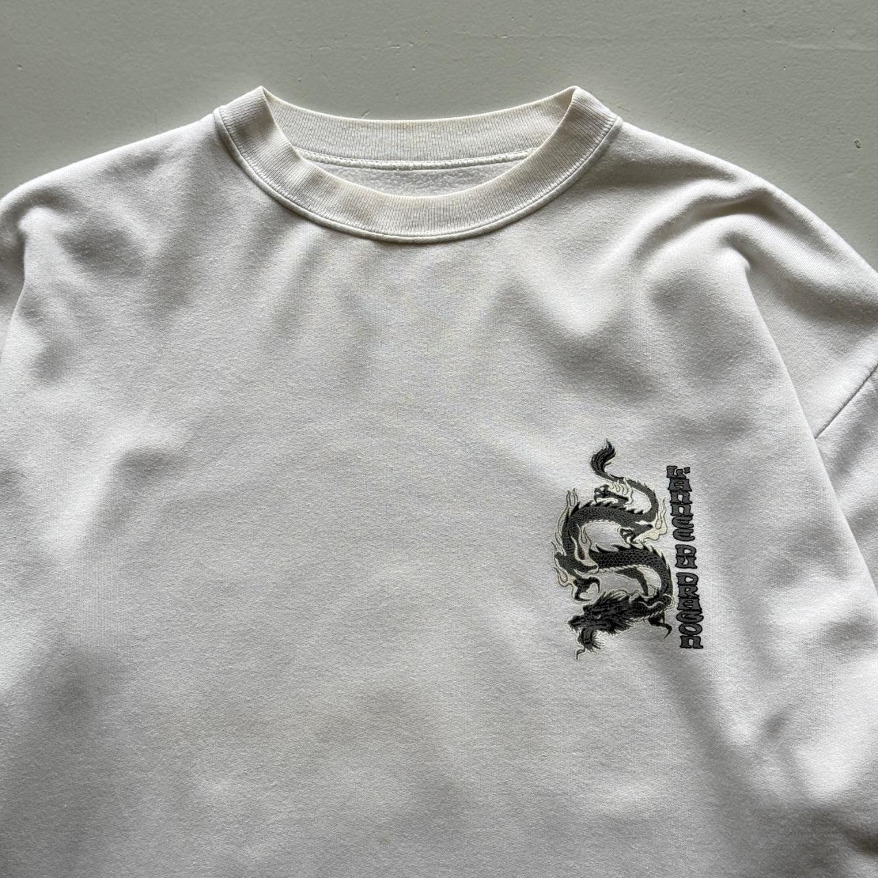 White Surfer 90’s Vintage Dragon Sweatshirt - Medium