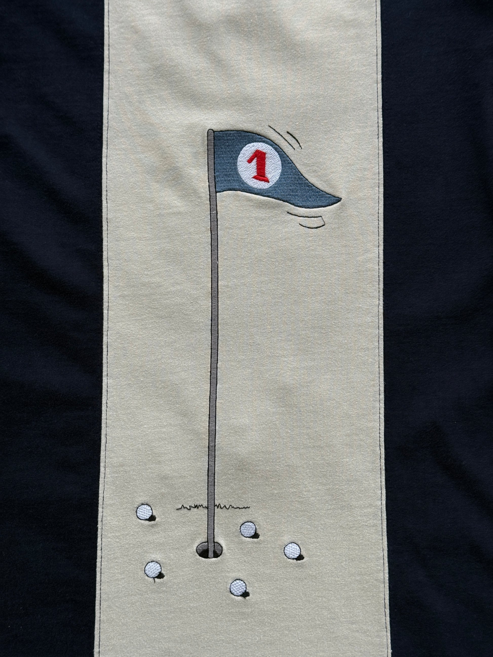 Gaston Lagaffe Studio Adventures Golf Graphic 90's Long Sleeve Rugby Polo - Medi