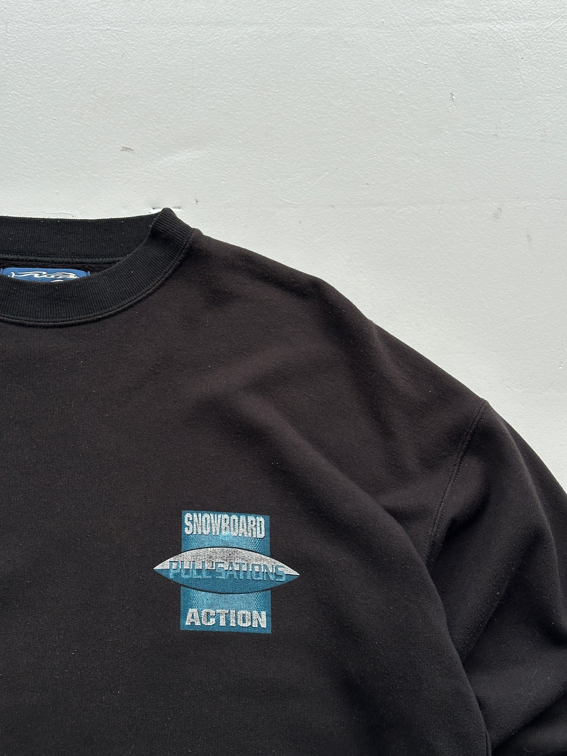 Black Snowboarding 90's Vintage Graphic Sweatshirt Jumper - Large