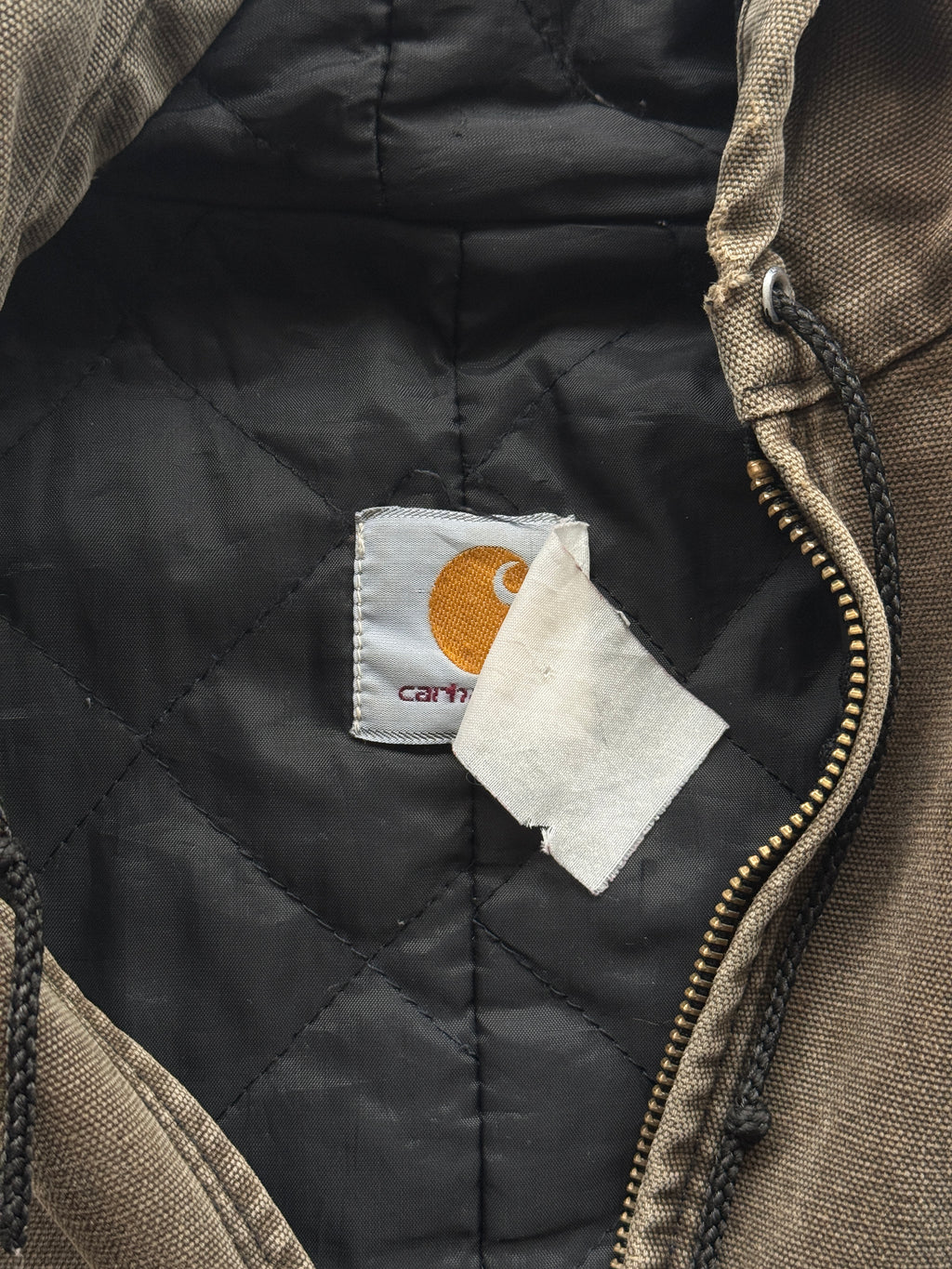 Faded Brown Carhartt 90's Vintage Cavas Active Jacket - Large