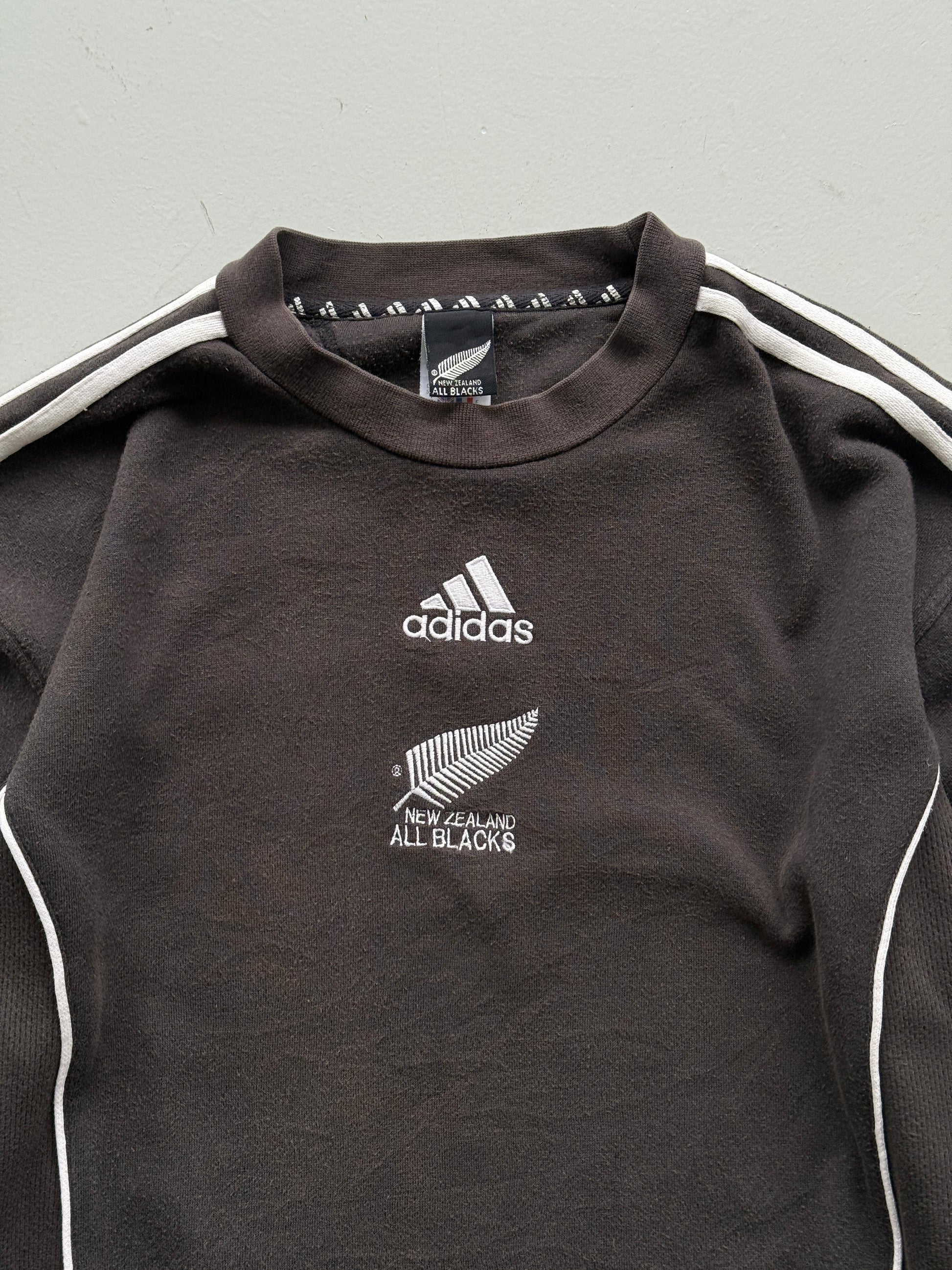 Black New Zealand 1999 Adidas All Blacks Rugby Training Sweatshirt - Medium