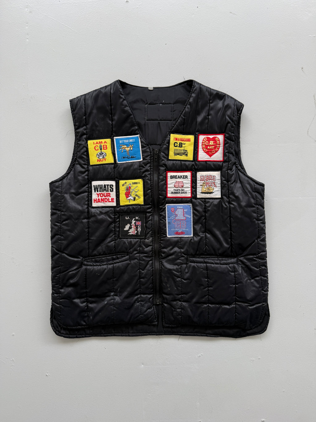 CB Radio Nuts Patch Quilted 70s/80s Vintage Gilet Vest - XL