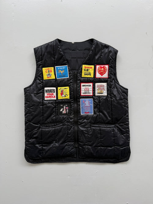 CB Radio Nuts Patch Quilted 70s/80s Vintage Gilet Vest - XL