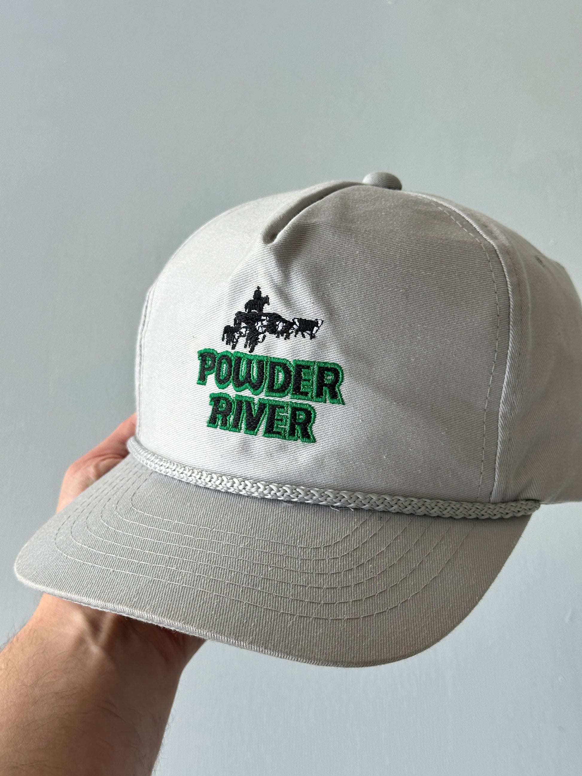 Grey Powder River 90's Vintage SnapBack Trucker Cap