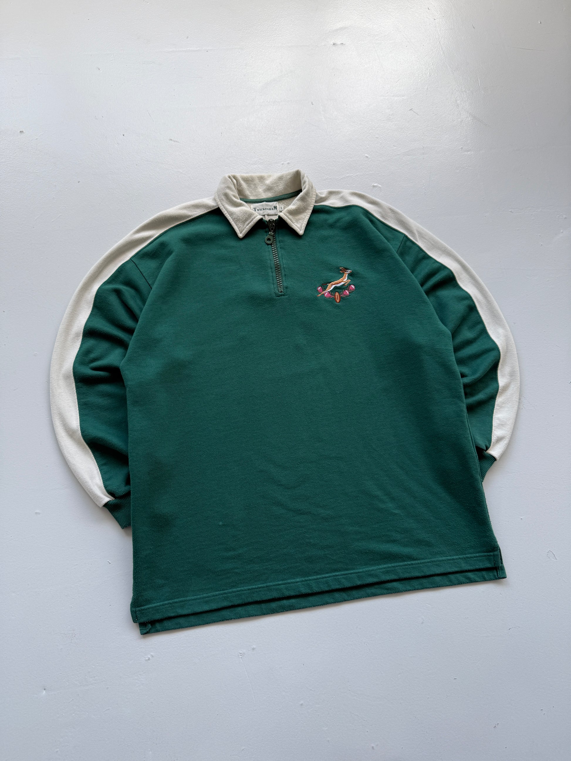 Twickenham Springboks XV World Rugby 90's Vintage Quarter Zip Sweatshirt - XL