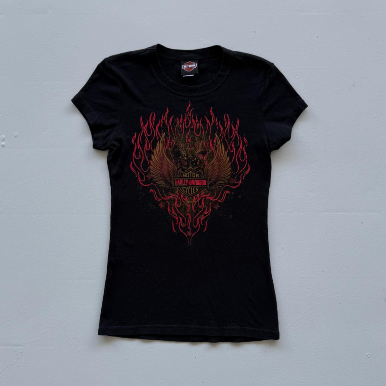 Black Harley Davidson 00's Y2K Graphic T-Shirt - Womens Large