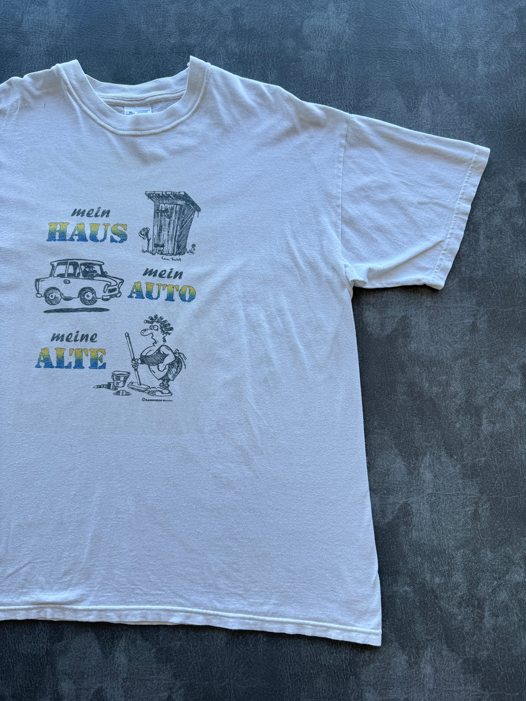 Screen Stars German Cartoon Graphic 90's Vintage T-Shirt - XL