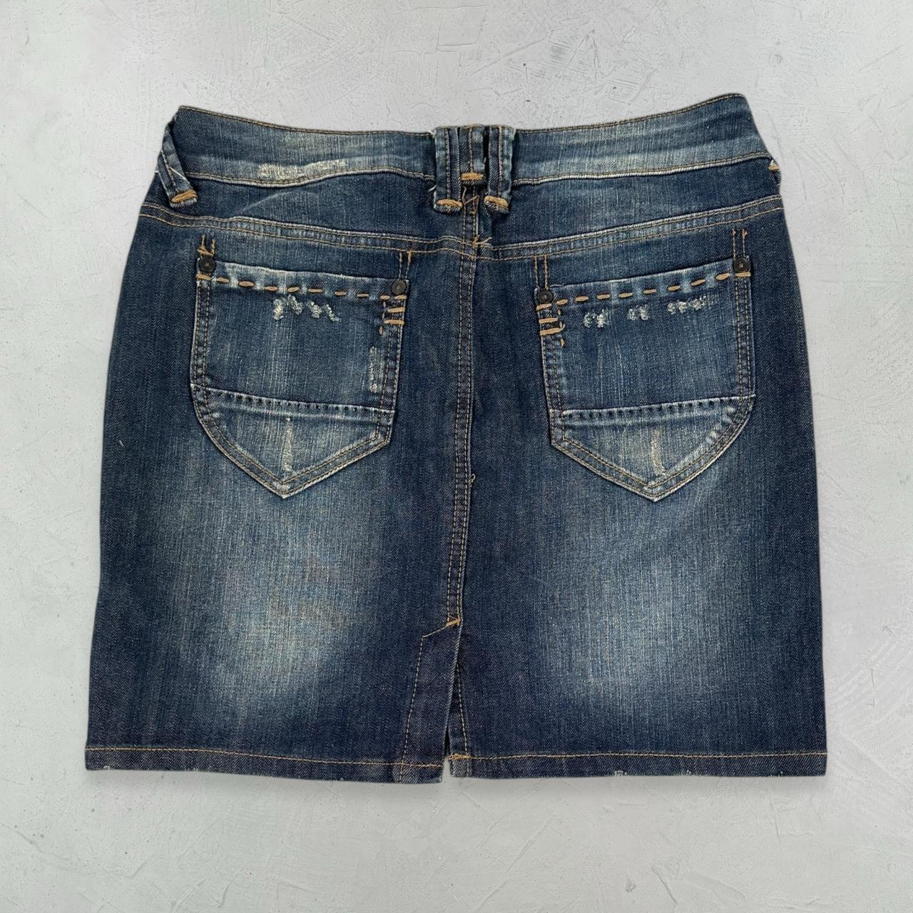 Womens Navy Y2K Denim Mini Skirt - 28” x 16” Small Size 8