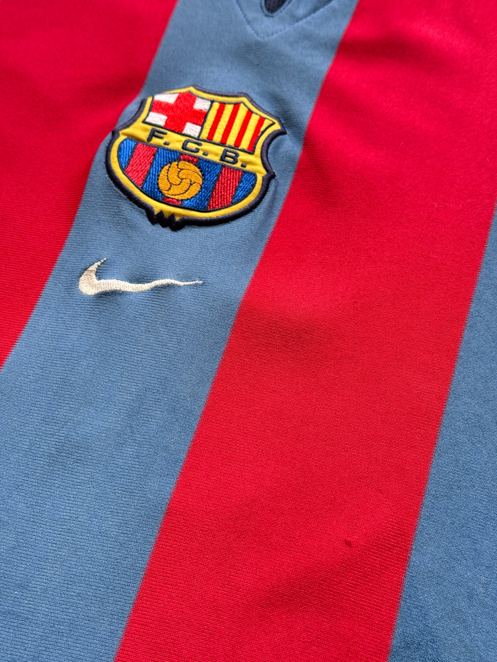 Nike FC Barcelona Rivaldo #10 00's Vintage Home Football Shirt - Large