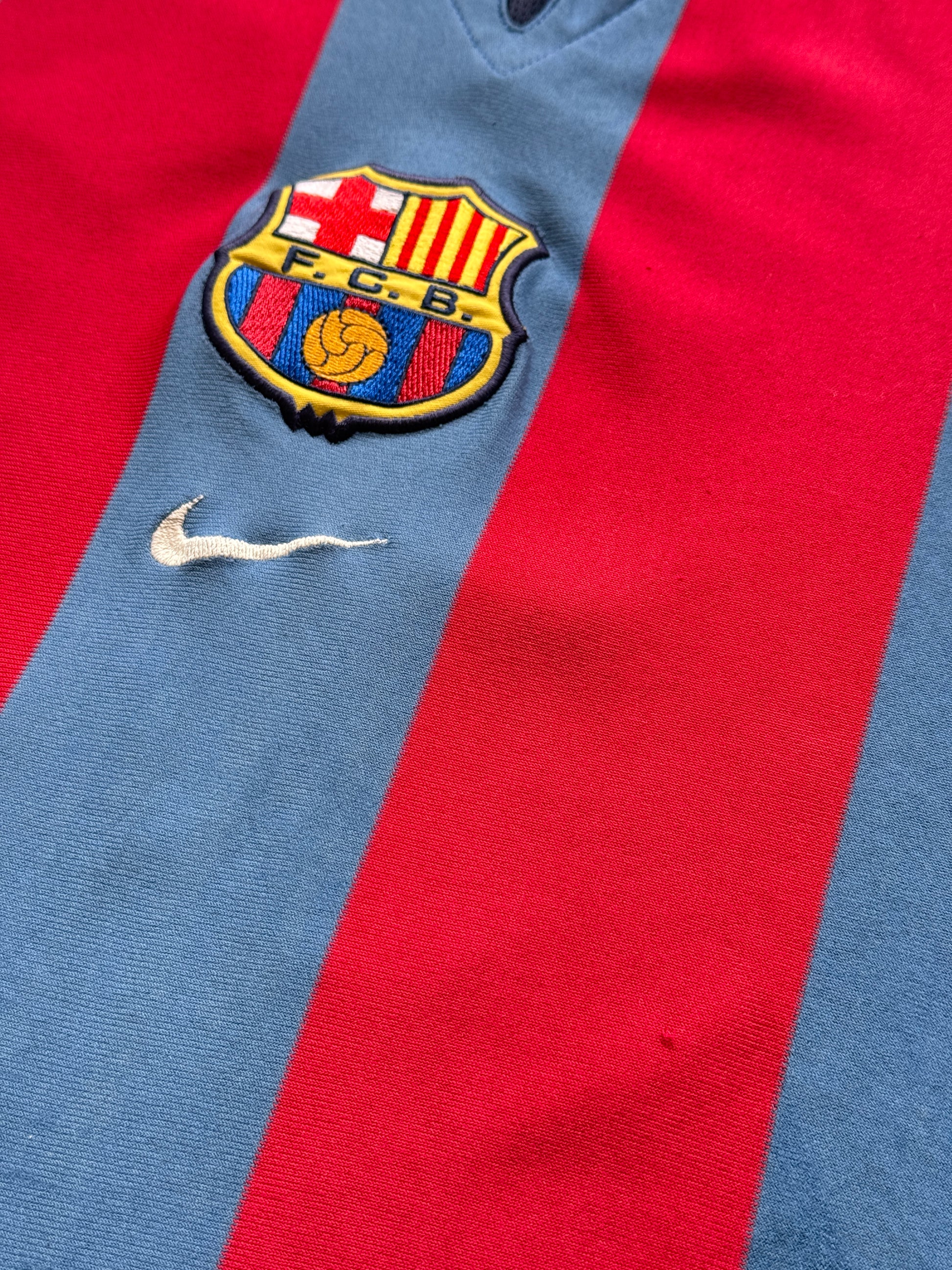 Nike FC Barcelona Rivaldo #10 00's Vintage Home Football Shirt - Large