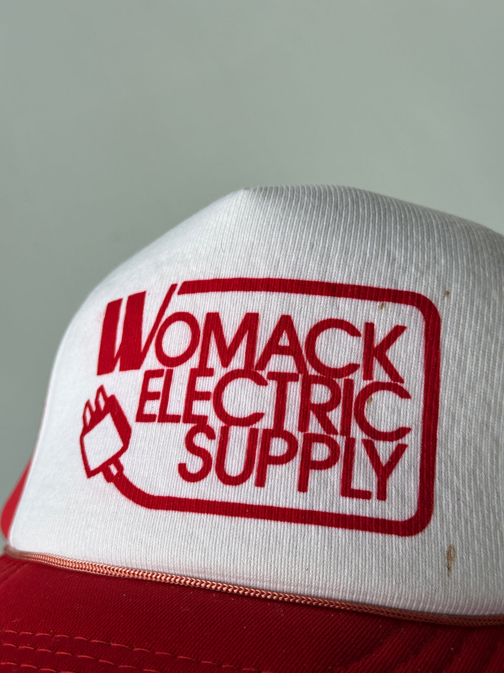 White / Red Womack Electric Supply Vintage Foam SnapBack Trucker Cap