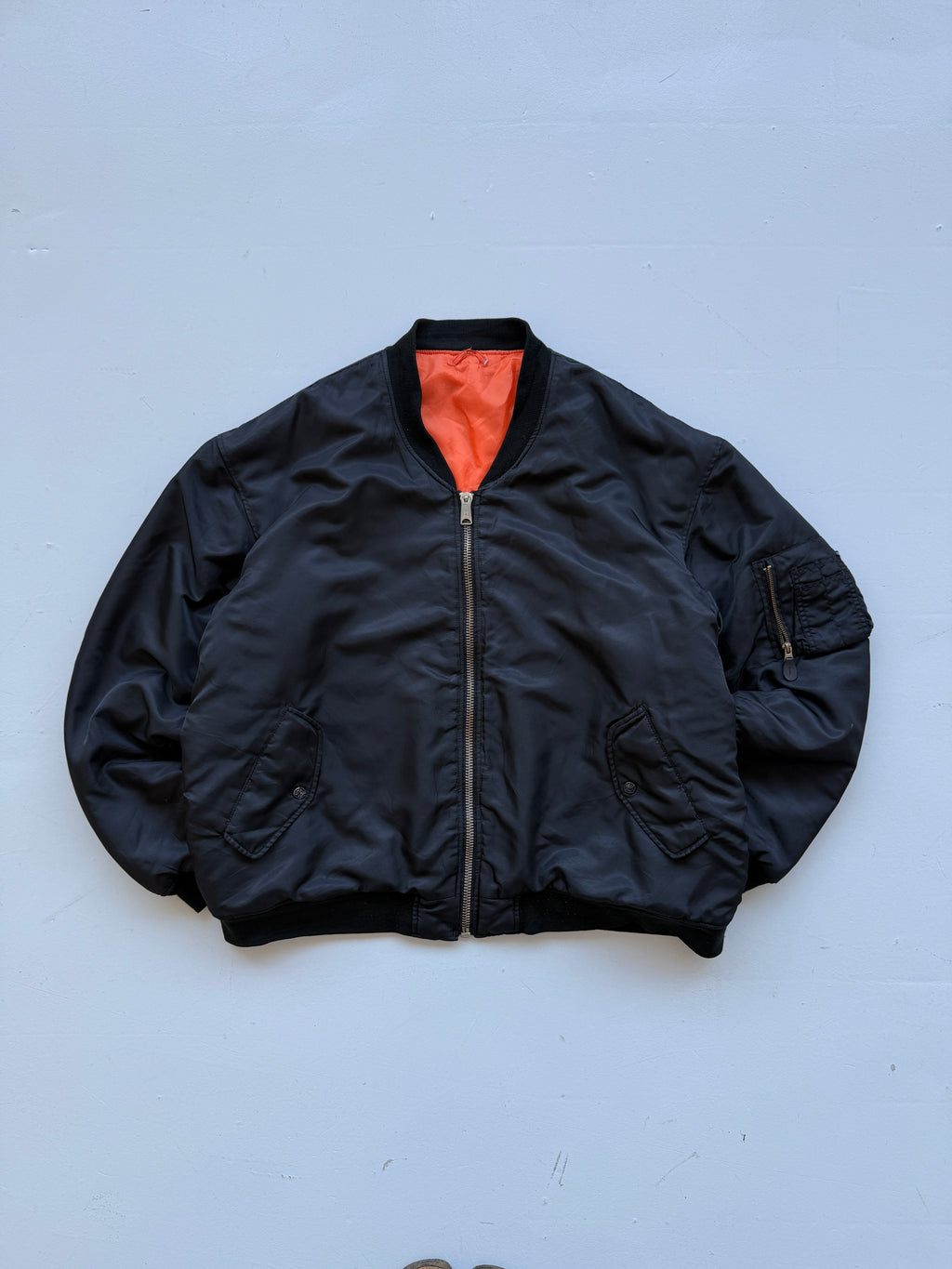 Black Reversible 90's Vintage Bomber Jacket - XXL