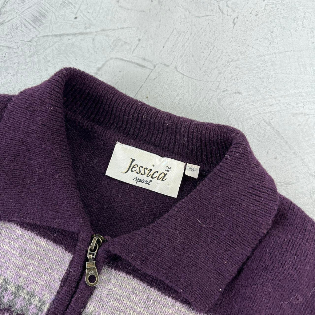 Jessica Shetland Wool 90's Knitted Sweatshirt - Medium