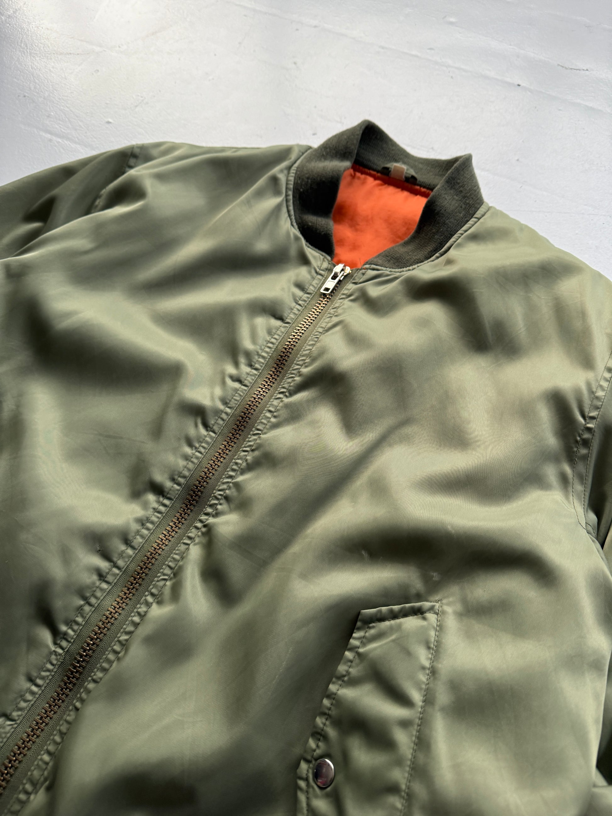 Khaki Green 90’s Vintage Bomber Jacket - Large