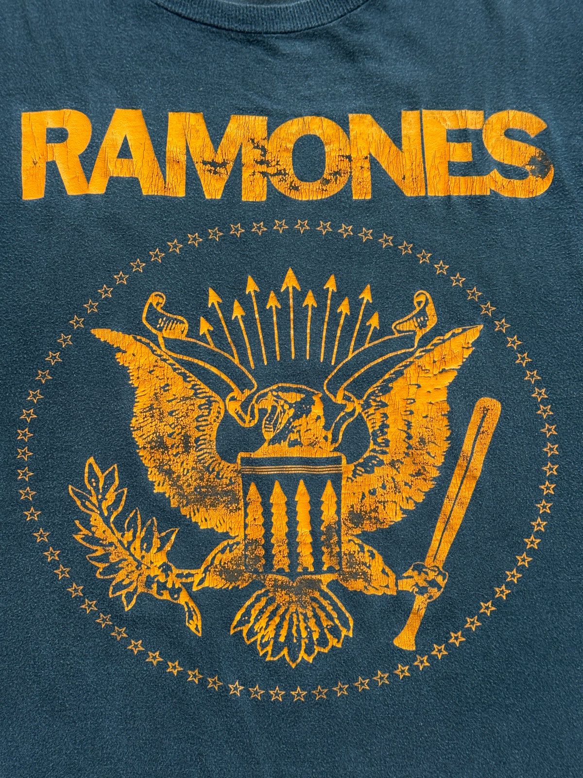 Black Ramones European Tour 80's Vintage Graphic T-Shirt - Large