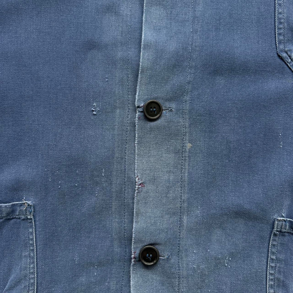 Faded Blue French Workwear 70’s Vintage Chore Jacket CH005 - XL Boxy