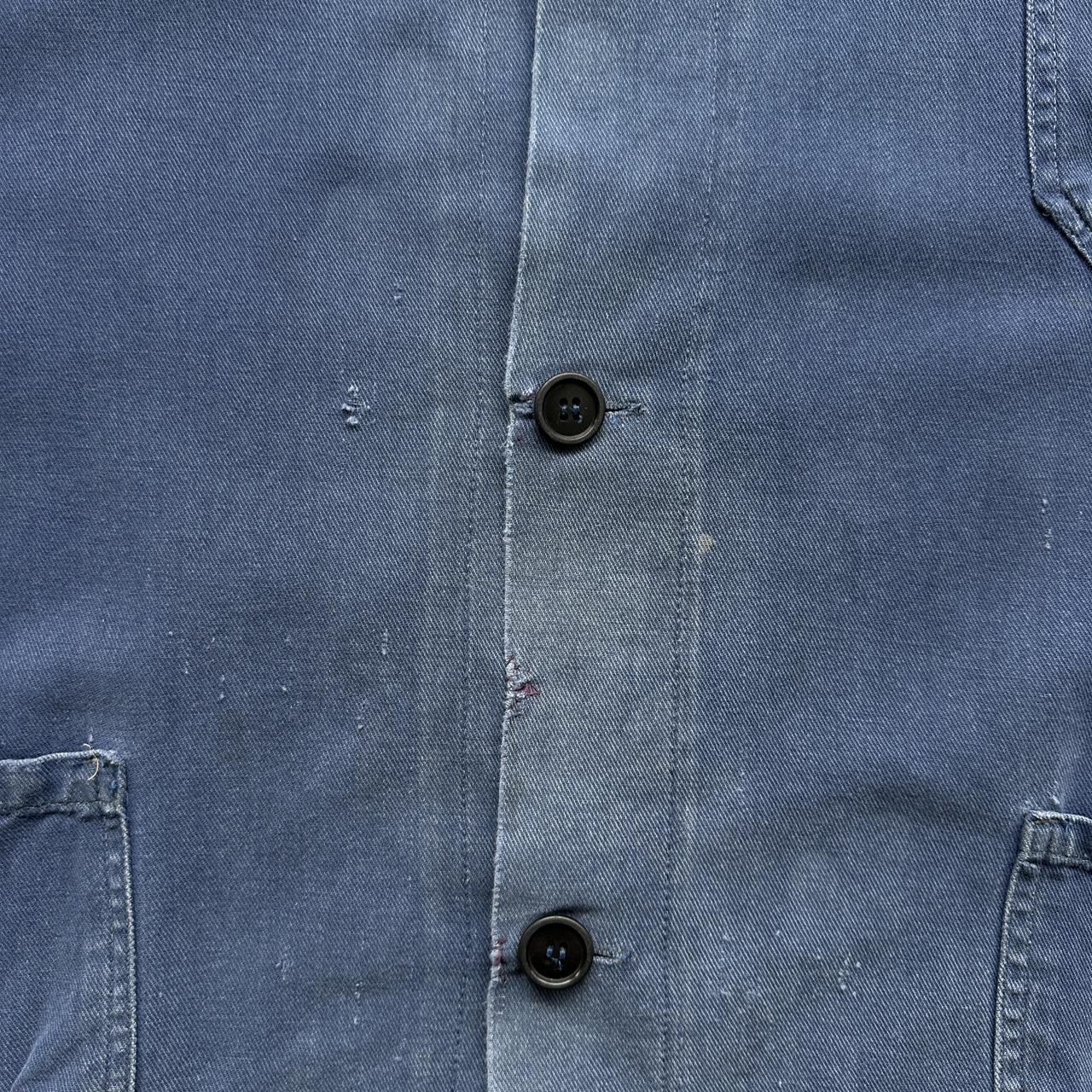 Faded Blue French Workwear 70’s Vintage Chore Jacket CH005 - XL Boxy