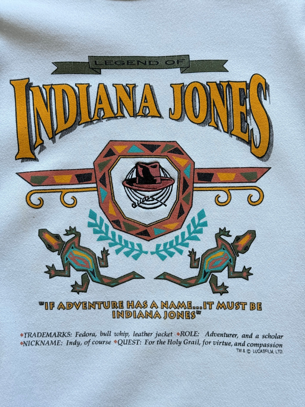 Indiana Jones Legend Of 90's Vintage Graphic Sweatshirt - Large