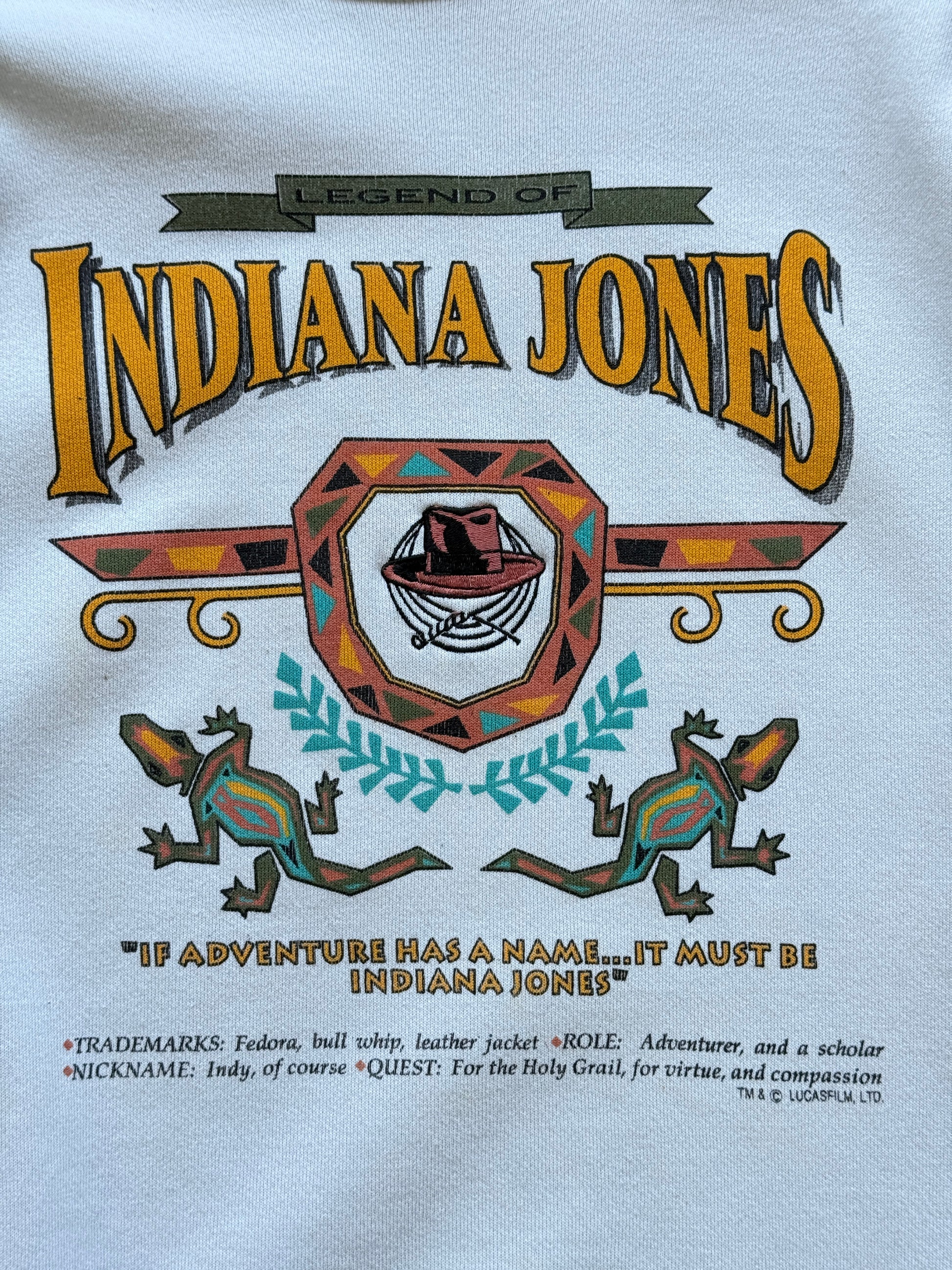 Indiana Jones Legend Of 90's Vintage Graphic Sweatshirt - Large