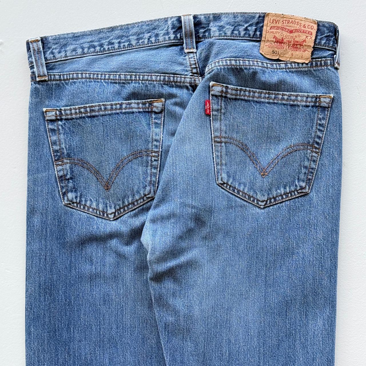Blue Levi's 501 Denim 00's Vintage Jeans - 34” x 31”